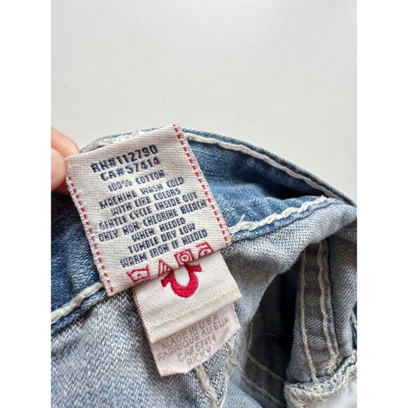 TRUE RELIGION Ricky Cut-Off Super Tee Cotton Denim Bermuda Shorts, Size 28 - Picture 14 of 16